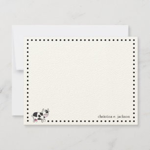 Cute Cow Personalized Note Card