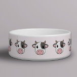 Cute Cow Pet Bowl<br><div class="desc">This pink Pet Bowl with a Cute Cow pattern will be perfect for your dog or cat! It also could be a perfect gift for a friend who have pets!</div>
