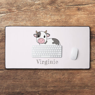 Cute Cow Pink Desk Mat