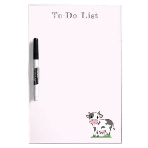 Cute Cow Pink Dry_Erase Board