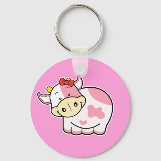 Cute Cow Pink Keychain