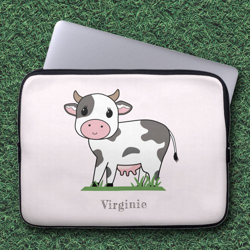 Cute Cow Pink Laptop Sleeve
