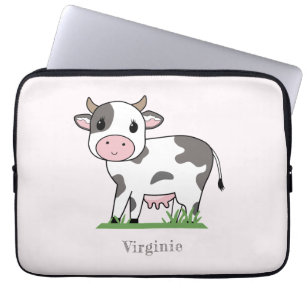 Cute Cow Pink Laptop Sleeve