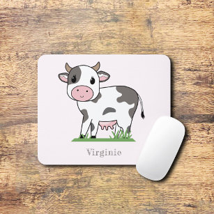 Cute Cow Pink Mouse Pad