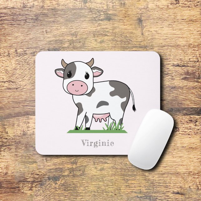 Cute Cow Pink Mouse Pad (Cute Cow Pink Mouse Pad)