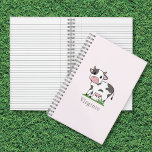 Cute Cow Pink Notebook at Zazzle