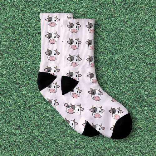 Cute Cow Pink Socks