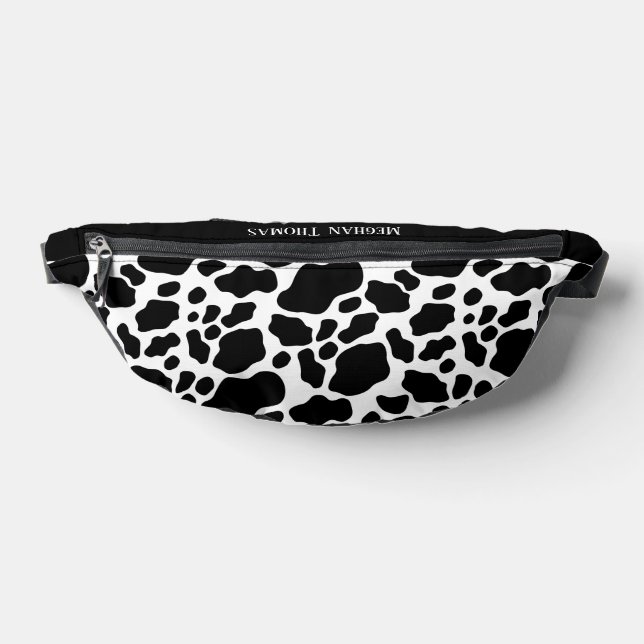 Cute cow print add name  fanny pack (Lay Down)