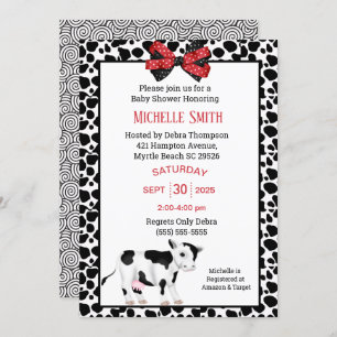 Cute Cow Print Baby Shower Invitation
