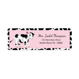 Cute Cow Print Cow Address Label