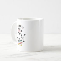 Cute Strawberry Cow Print Kawaii Aesthetic Pattern Front & Back Coffee Mug