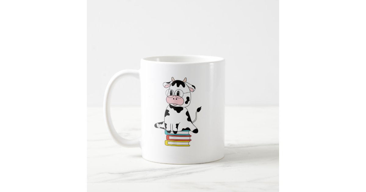 Cute Strawberry Cow Print Kawaii Aesthetic Pattern Front & Back Coffee Mug