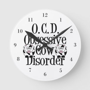 Cute Cow Round Clock