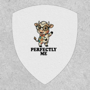 Cute Cow Shirt With Glasses Perfect Vibes Patch