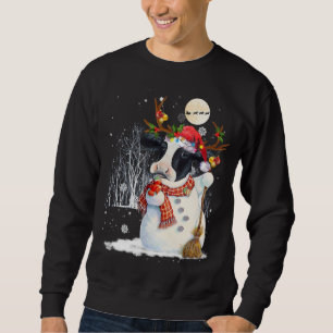 Cute Cow Snowcow Christmas Cow Snowman Winter Xmas Sweatshirt