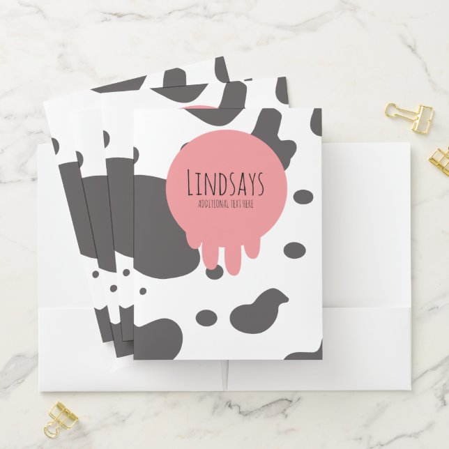 Cute Cow Spots Any Color Pocket Folder (In Situ)