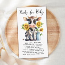 Cute Cow Sunflower Farm Books For Baby Baby Shower Enclosure Card