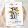 Cute Cow Sunflowers Farm Baby Shower Invitation Postcard