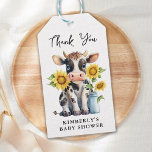 Cute Cow Sunflowers Modern Simple Farm Baby Shower Gift Tags<br><div class="desc">Invite your friends and family to celebrate the arrival of your new baby with this adorable baby dairy calf and sunflowers baby shower invitations, party accessories and gifts . This baby shower invitation features a hand-painted watercolor cow, perfect for farm and cow lovers! The design is modern and trendy, with...</div>