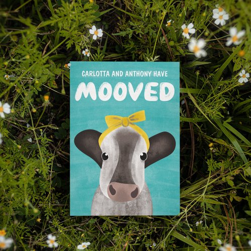 Cute Cow Themed Moving Change of Address Announcement