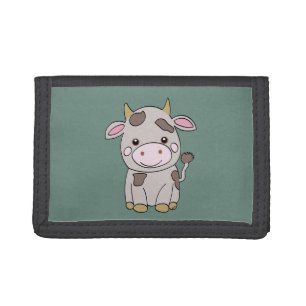 Cute cow tri-fold wallet