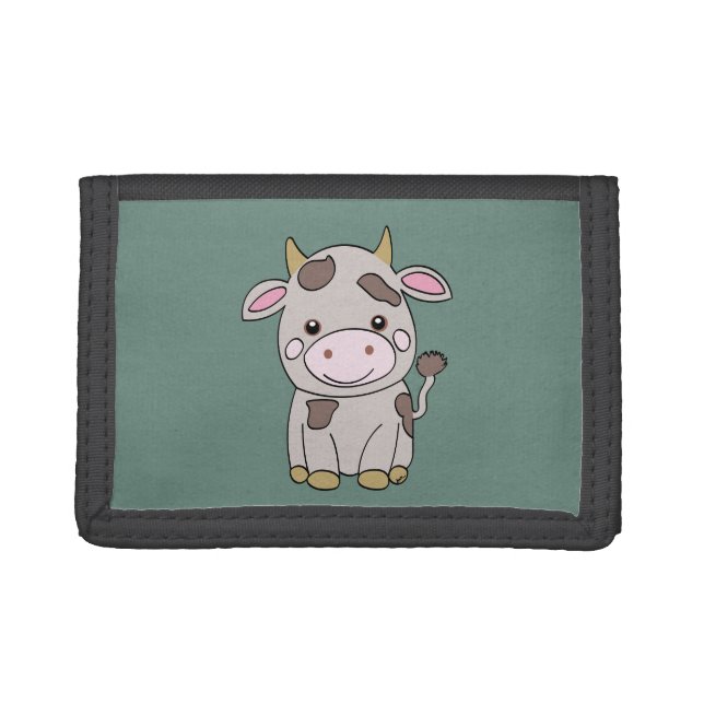 Cute cow tri-fold wallet (Front)