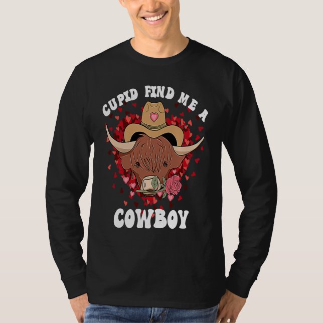 Cute Cow Valentines Day  For Women FarmHouse Cowgi T-Shirt (Front)