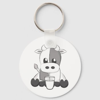Cute Cow - Vaquinha Fofa Keychain by escapefromreality at Zazzle