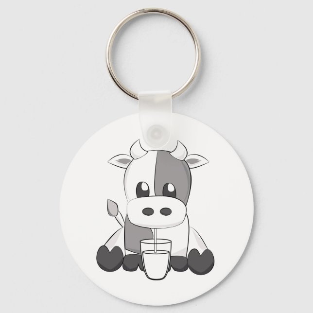 Cute cow - Vaquinha fofa Keychain (Front)