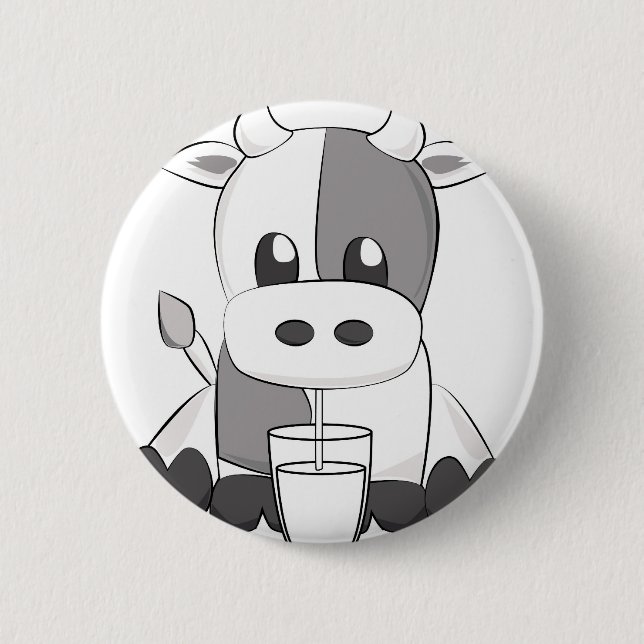 Cute cow - Vaquinha fofa Pinback Button (Front)