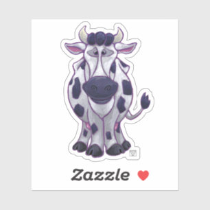 Cute Cow with Black and White Spots Sticker