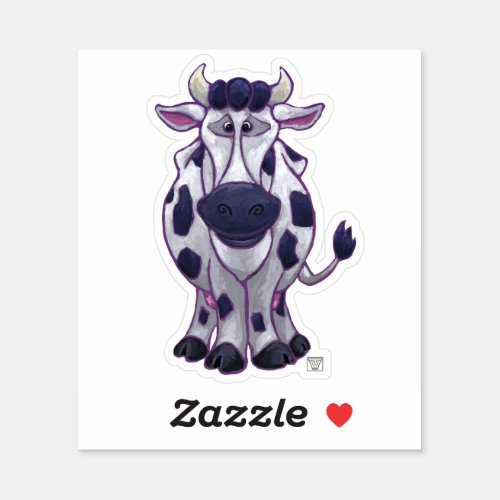 Cute Cow with Black and White Spots Sticker