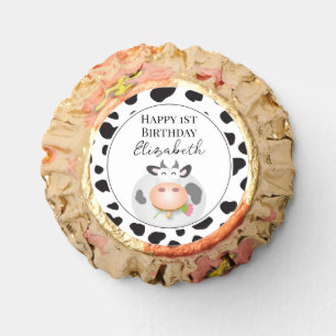 Cute Cow With Pink Flower Holy Cow Birthday Party Reese's Peanut Butter Cups