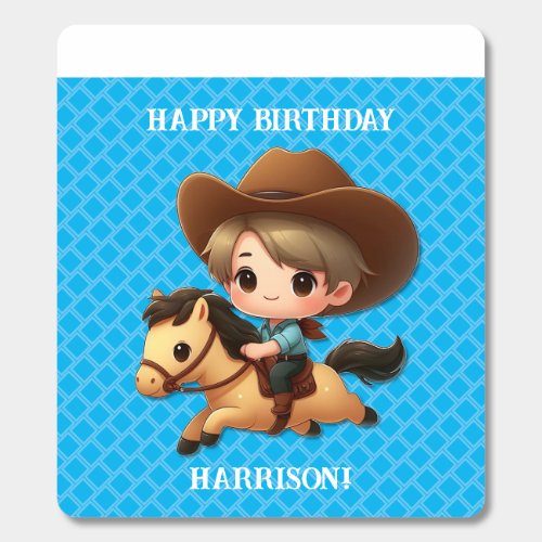 Cute Cowboy and Horse Western Birthday Blue Breath Savers Mints