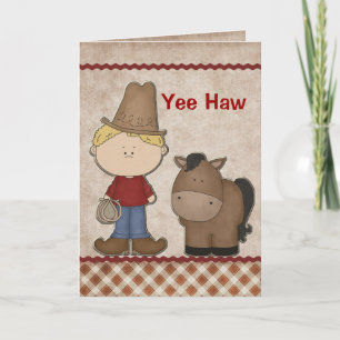 Cute Cowboy Birthday Greeting Card