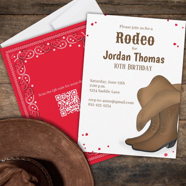 Cute Cowboy Birthday Party Custom Invitation (Creator Uploaded)