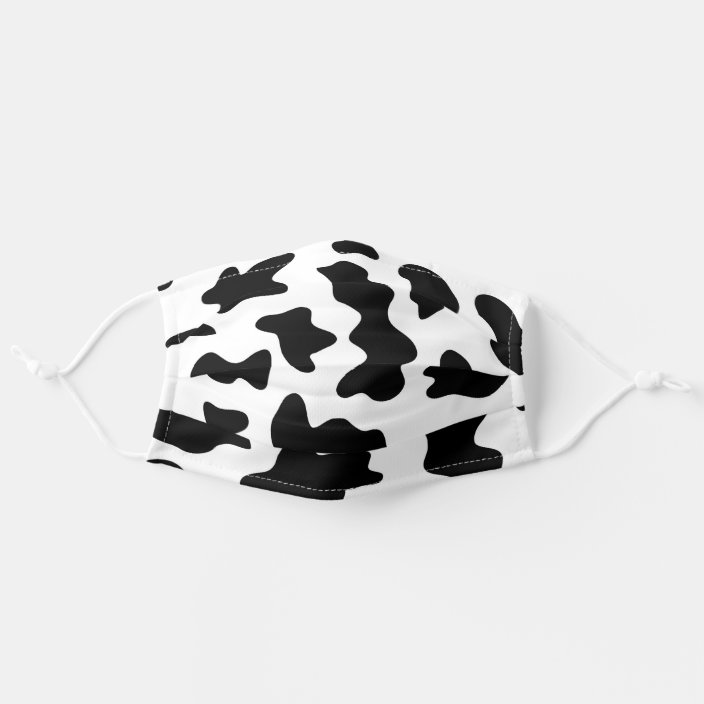Cute Cowboy Black And White Farm Cow Print Adult Cloth Face Mask Zazzle Com