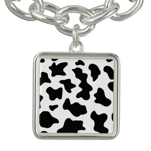 cute cowboy black and white farm cow print bracelet