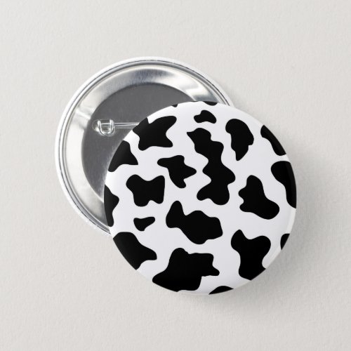 cute cowboy black and white farm cow print button