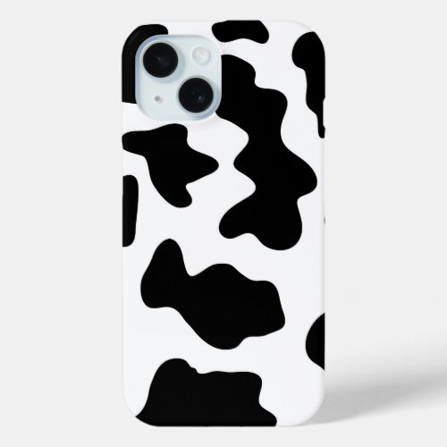cute cowboy black and white farm cow print iPhone 15 case