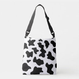 cute cowboy black and white farm cow print crossbody bag