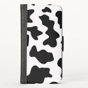 cute cowboy black and white farm cow print iPhone x wallet case
