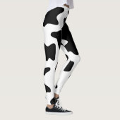 Black And Purple Cow Print Men's Leggings