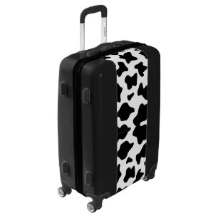 cute cowboy black and white farm cow print luggage