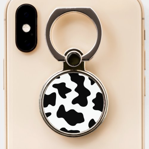 cute cowboy black and white farm cow print phone ring stand