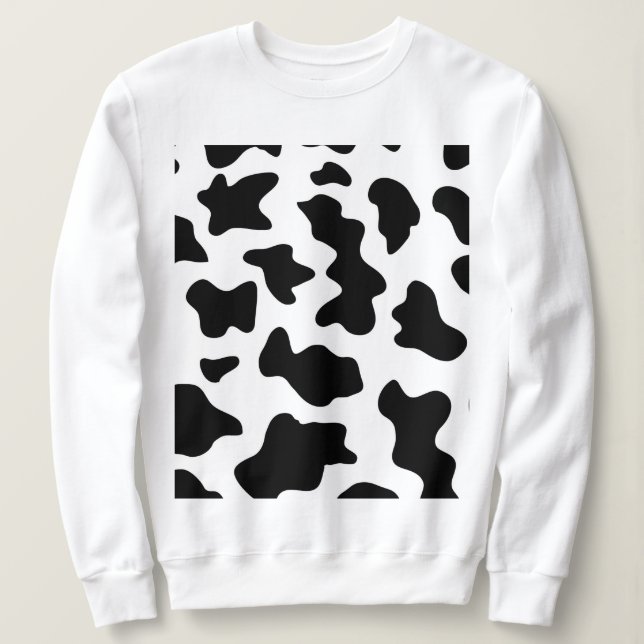 cute cowboy black and white farm cow print sweatshirt (Design Front)