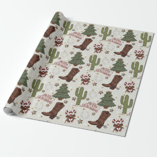 Cute Cowboy Christmas Wrapping Paper