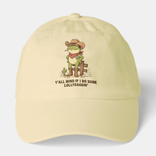 Cute Cowboy Frog Lollygaggin' Western Frog Humor Hat