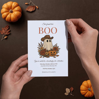 Cute Cowboy Ghost Halloween Party Invitation