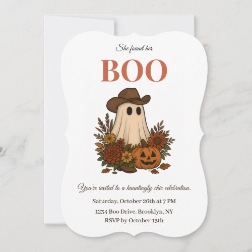 Cute Cowboy Ghost Halloween Party Invitation